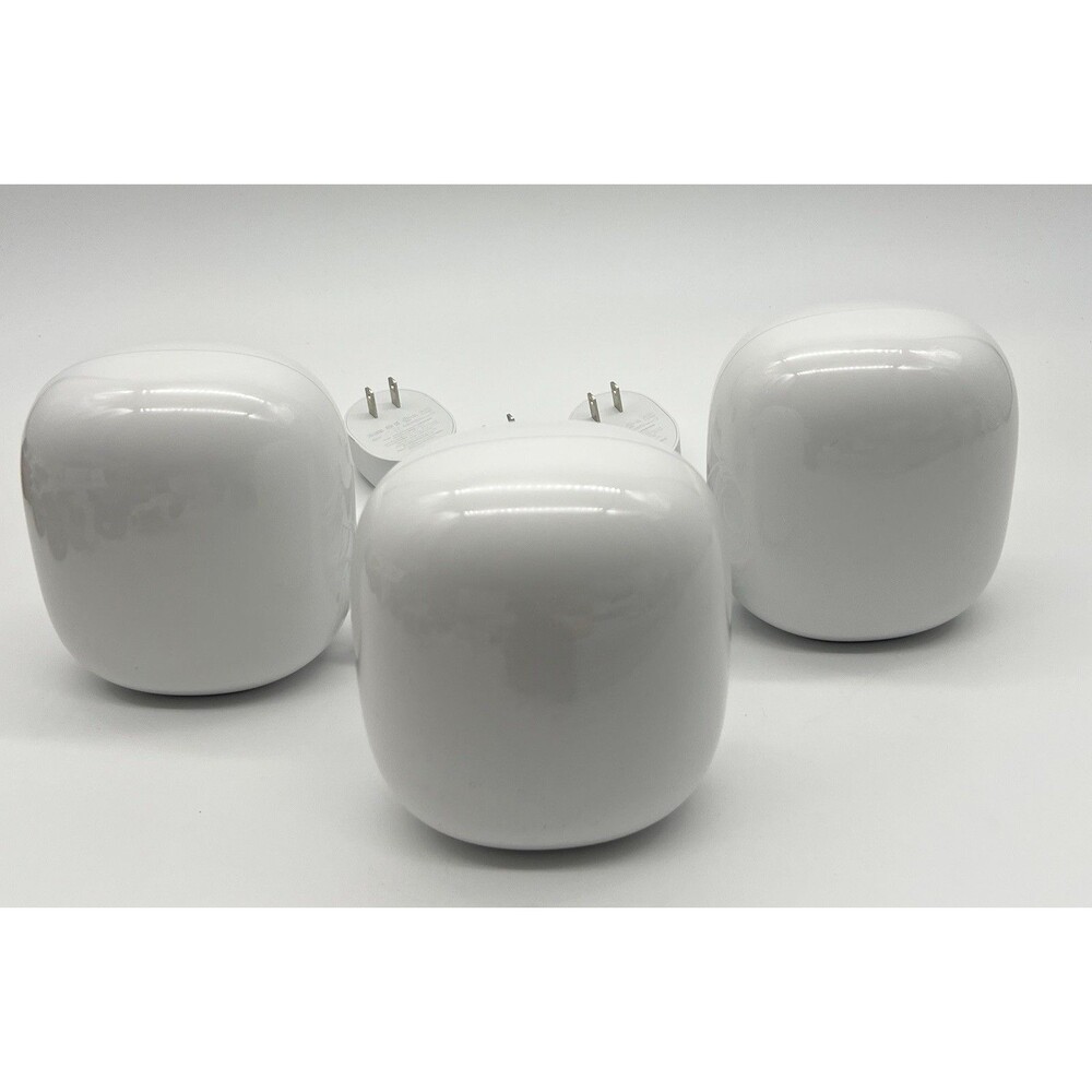 Google Nest WiFi Pro 3-Pack Wi-Fi 6E AXE5400 Mesh Router G6ZUC Snow